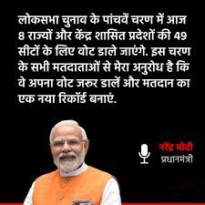 प्रधानमंत्री नरेंद्र मोदी ने की अपील: वोट जरूर डालें और मतदान का एक नया रिकॉर्ड बनाएं