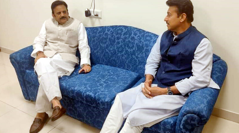 उप-मुख्यमंत्री श्री शुक्ल से राजस्थान सरकार के कैबिनेट मंत्री कर्नल राठौड़ ने सौजन्य भेंट की