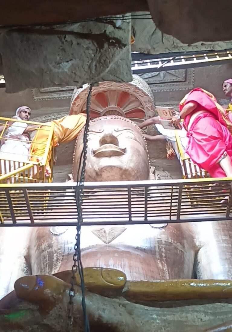 जैन मंदिर के रास्ते पर कटीले झाड़ और कचरे का अंबार