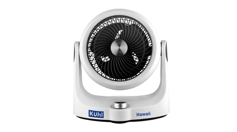 किचन के लिए बनी पहली रोटेटिंग टेबल फैन: Kühl Hawaii Desktop Swing Fan
